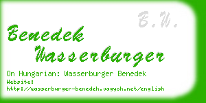 benedek wasserburger business card